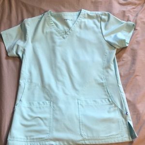 Small blue scrub top